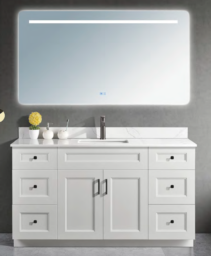 Pine Wood Vanity - 60" Single Sink