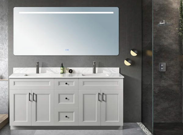 Pine Wood Vanity - 72" Double Sink